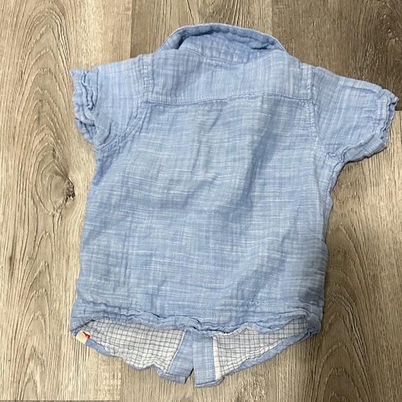 Light Blue Kids Button Down Shirt - Picture 3 of 3